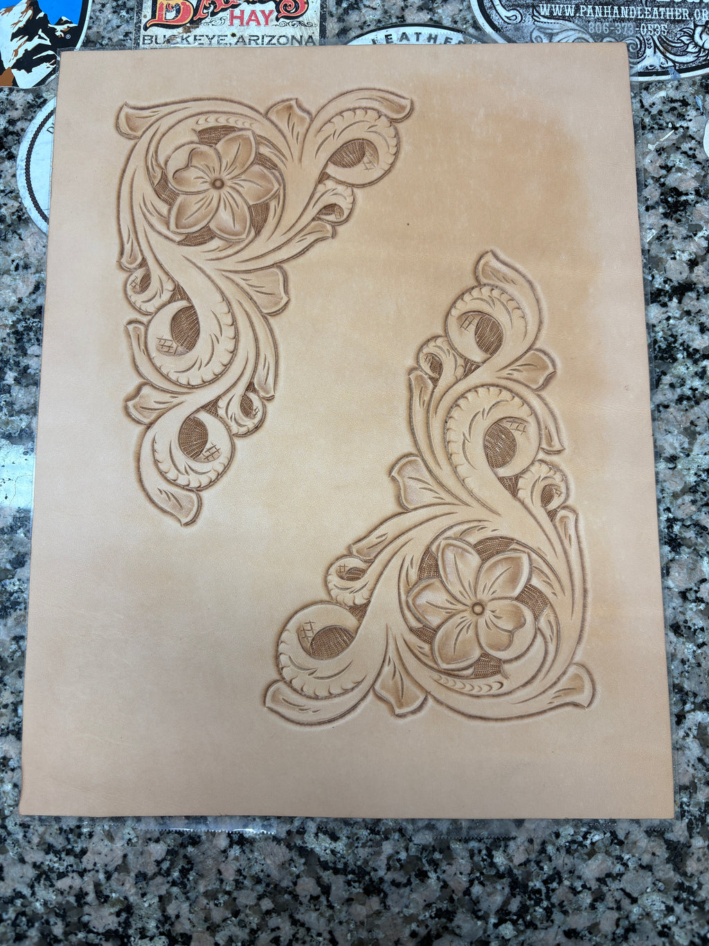 Azalea Tooling Pattern Floral Corner #1 Tooling Pattern – Diamond W Custom Leather