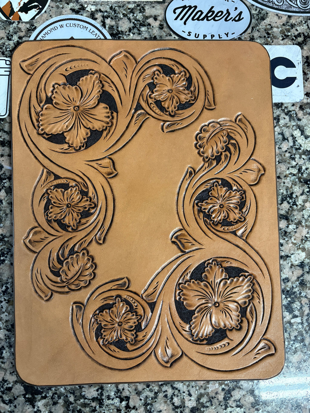 Azalea Tooling Pattern Floral Corner #3 Tooling Pattern – Diamond W Custom Leather